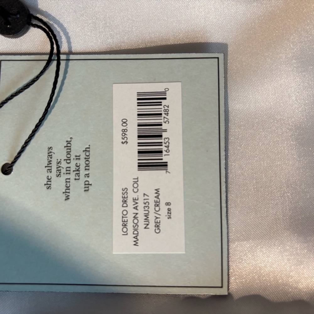 Kate Spade Madison Ave Collection Gray and White Ombre Dress 10 NWT - Picture 9 of 9